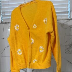 Yellow Floral Women's Sweater